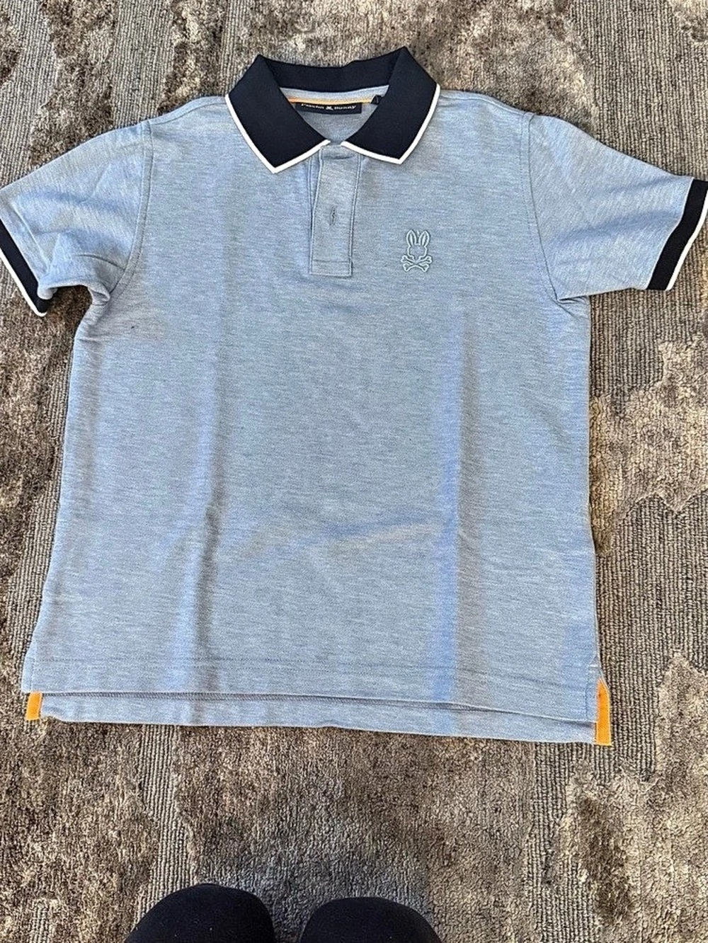 Psycho Bunny Boys Classic Pima Kids Robin Piqué Polo - Blue Sz Medium (10-12)